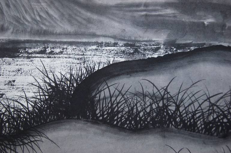 Original Art Deco Botanic Drawing by Xie Tianzi