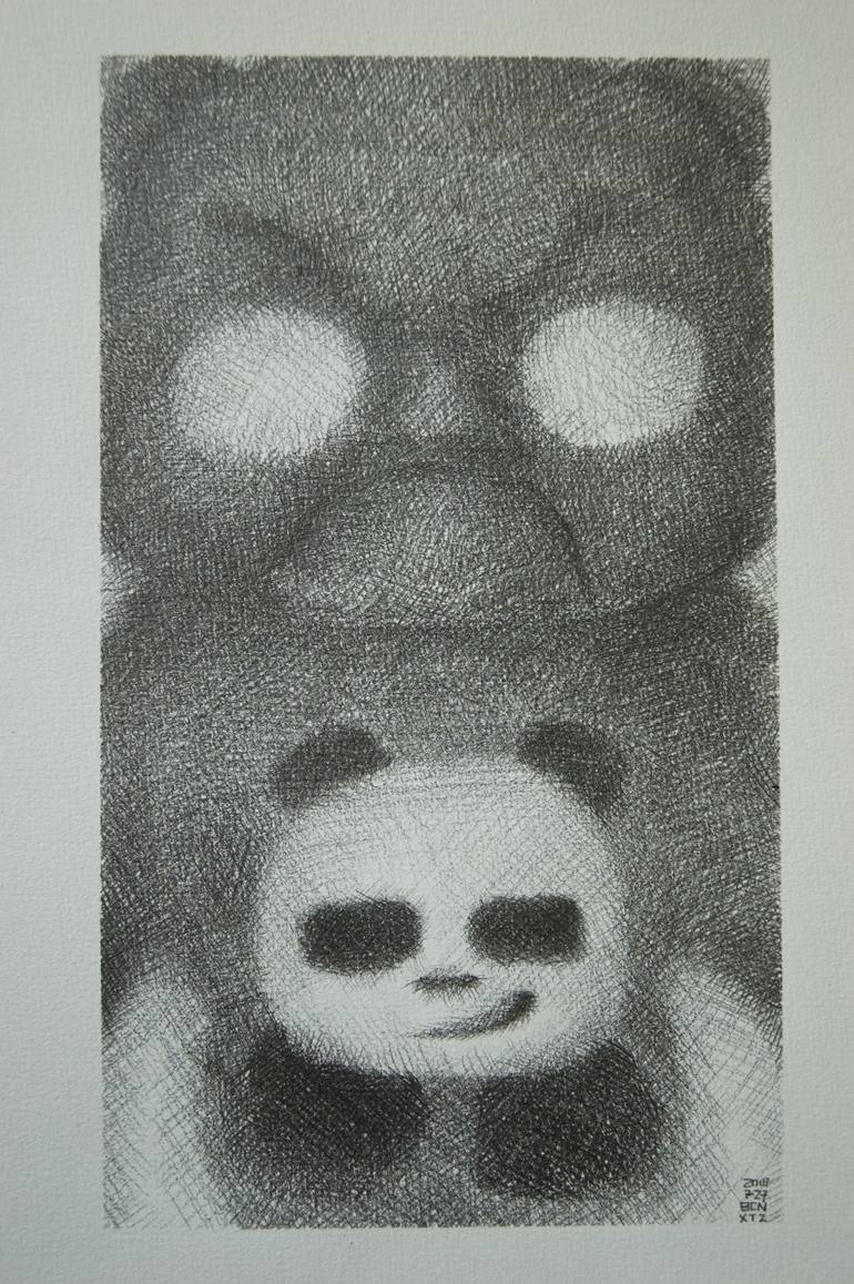 Bear And Panda Drawing By Xie Tianzi Saatchi Art