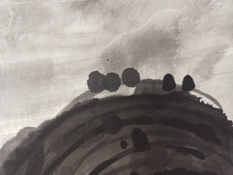 Original Art Deco Nature Drawing by Xie Tianzi