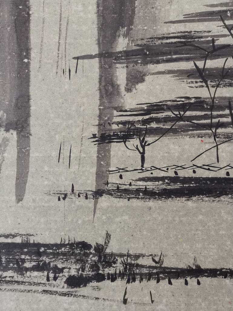 Original Abstract Expressionism Nature Drawing by Xie Tianzi