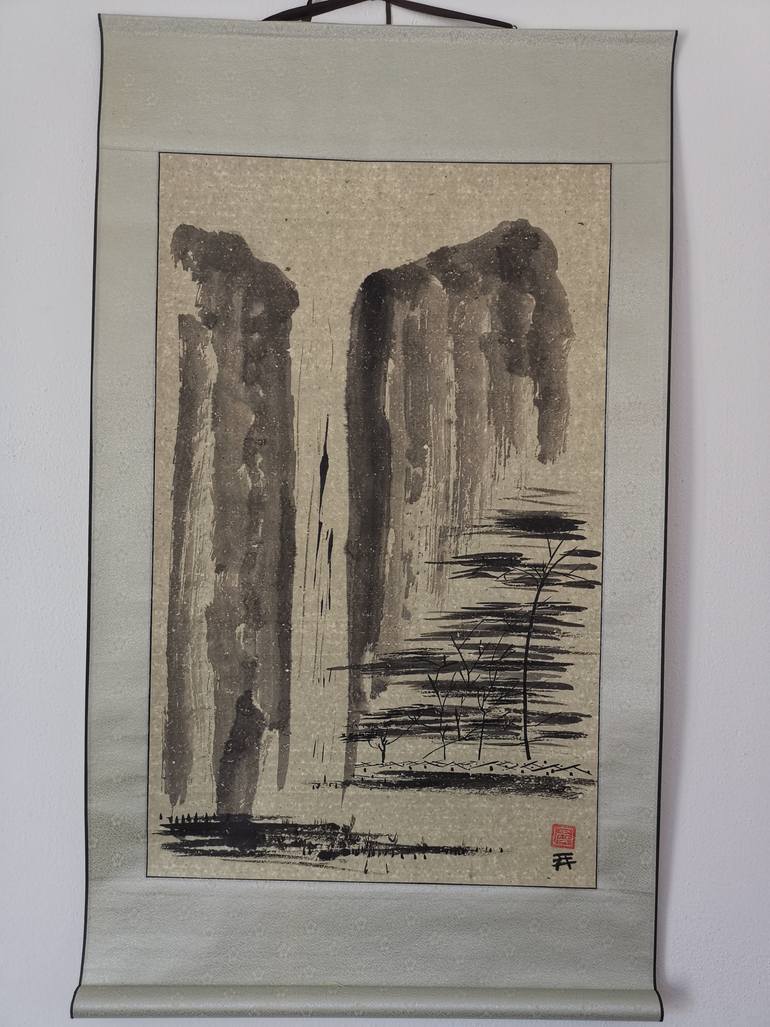 Original Abstract Expressionism Nature Drawing by Xie Tianzi