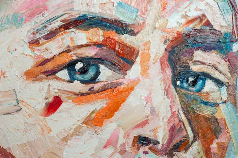 Original Expressionism Portrait Painting by Athena Anastasiou