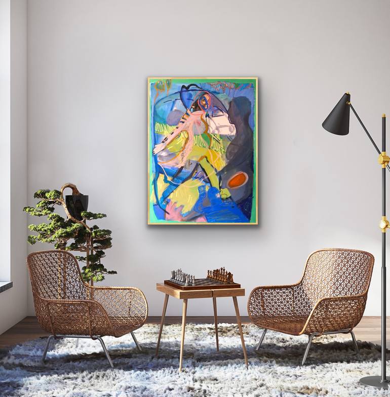 Original Abstract Expressionism People Painting by Athena Anastasiou