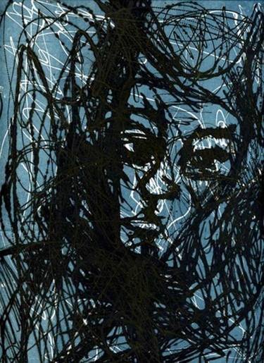 Original Abstract Expressionism Portrait Printmaking by NATALIA CAJIAO