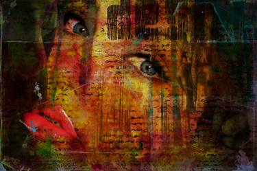 Original Abstract Portrait Mixed Media by Christian van Hedel