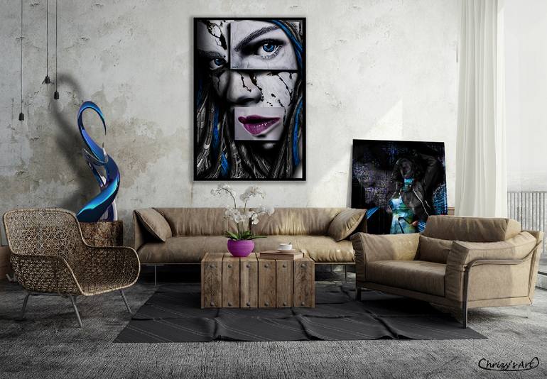Original Abstract Expressionism People Collage by Christian Van Hedel