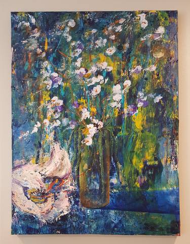 Original Floral Painting by Nahid Jaffee