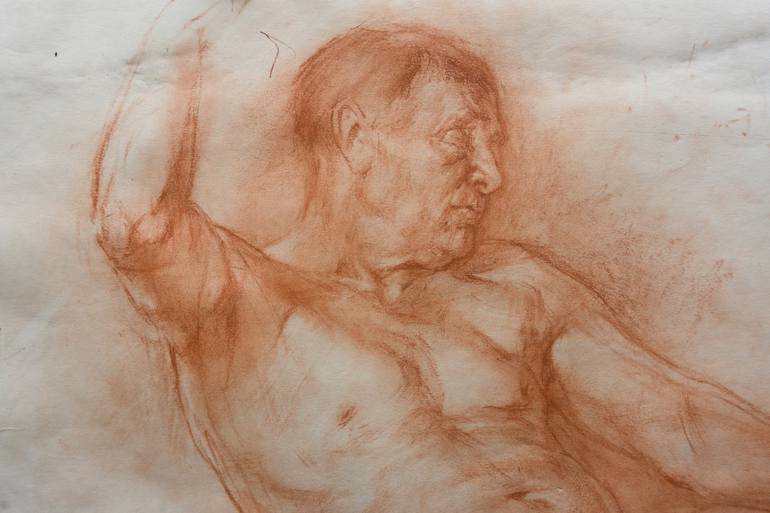 Original Figurative Nude Drawing by Ilya Chulochnikov