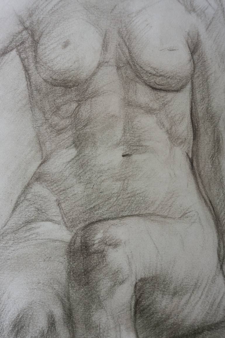 Original Figurative Nude Drawing by Ilya Chulochnikov