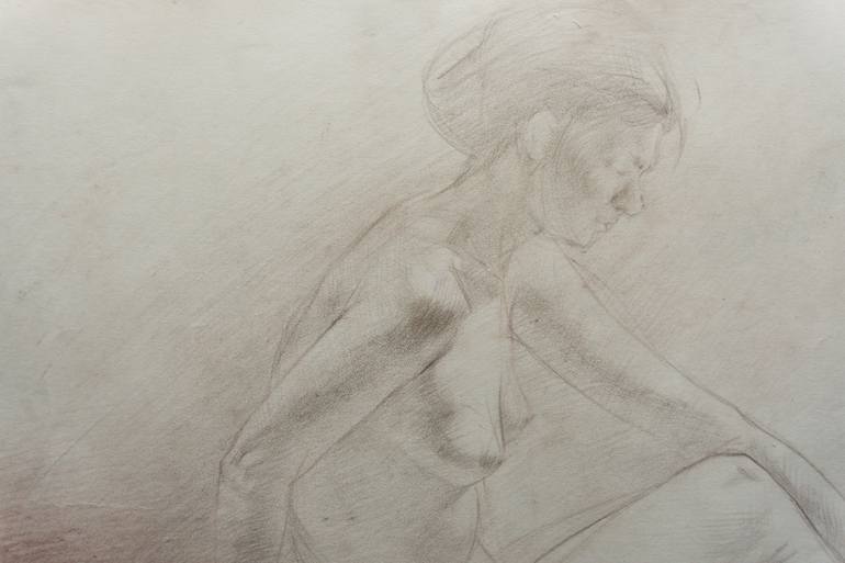 Original Figurative People Drawing by Ilya Chulochnikov