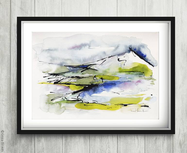 Original Abstract Landscape Painting by Lesia Binkin