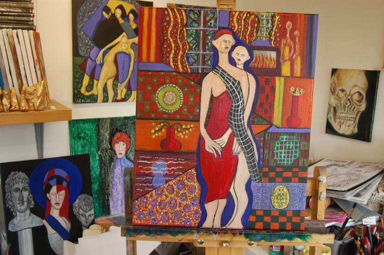 Original Expressionism People Painting by Jack Michael Weinblatt