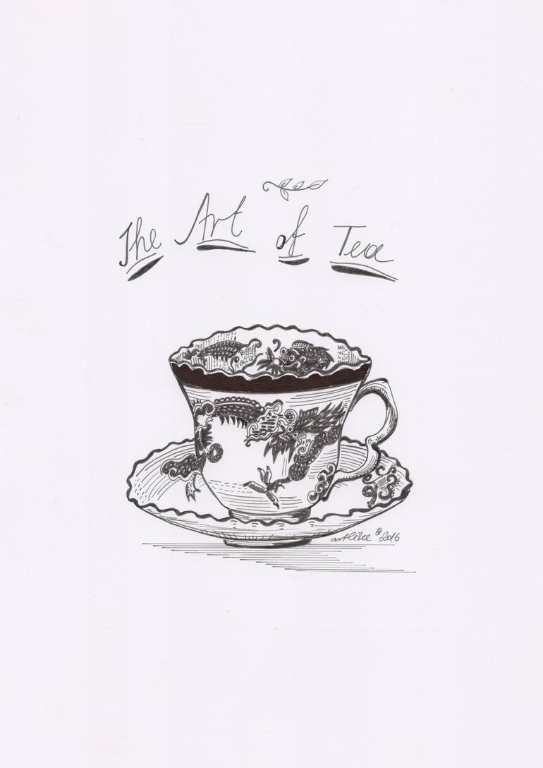 the art of tea Drawing by Alexandra Karakopoulou