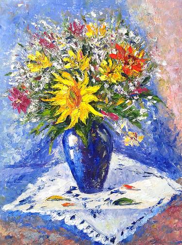 Print of Impressionism Floral Paintings by Olga Aksamitnaya