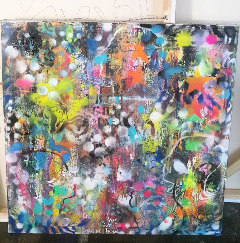 Original Abstract Expressionism Graffiti Painting by Sona Mirzaei
