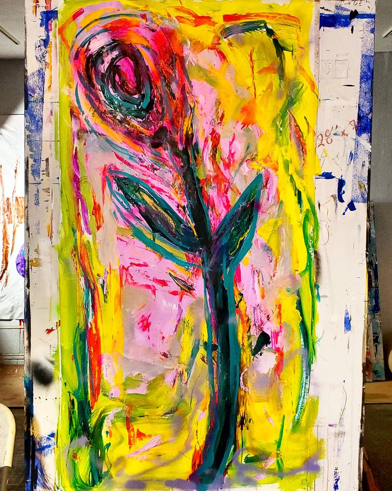Original Abstract Floral Painting by Sona Mirzaei
