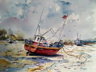 Print of Boat Paintings by Anda Bieza