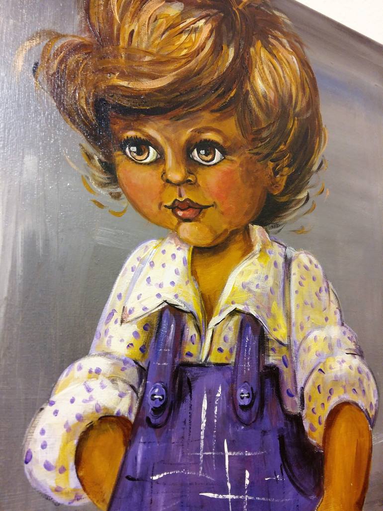 Original Abstract Kids Painting by Anda Bieza