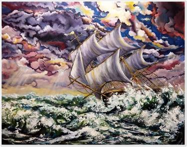 Print of Ship Paintings by Anda Bieza