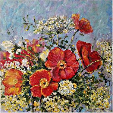 Original Floral Paintings by Anda Bieza