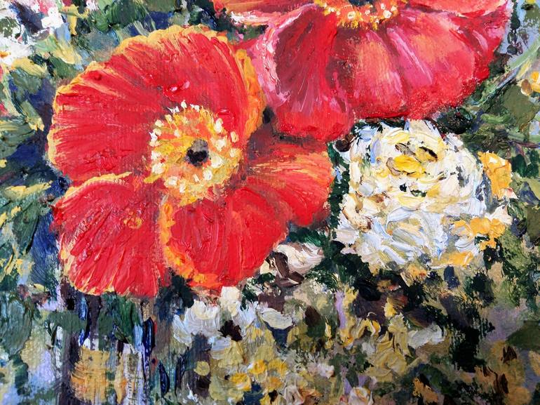 Original Impressionism Floral Painting by Anda Bieza