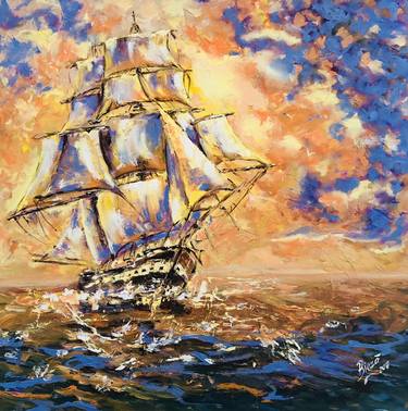 Print of Ship Paintings by Anda Bieza