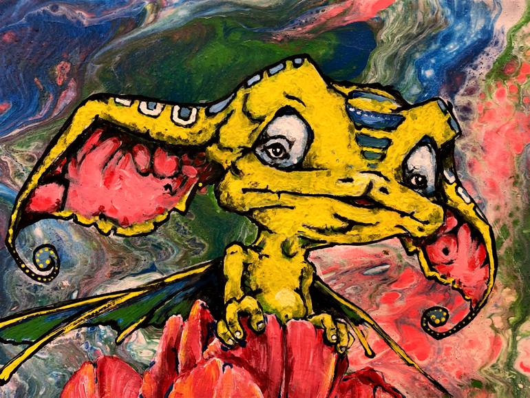 Original Abstract Fantasy Painting by Anda Bieza