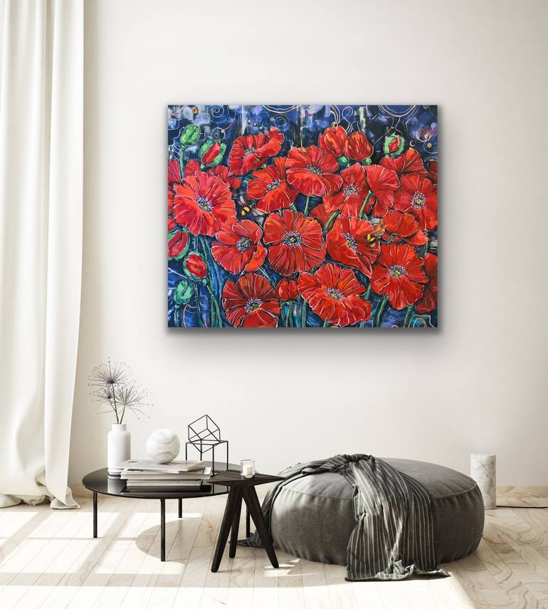 Original Modern Floral Painting by Anda Bieza