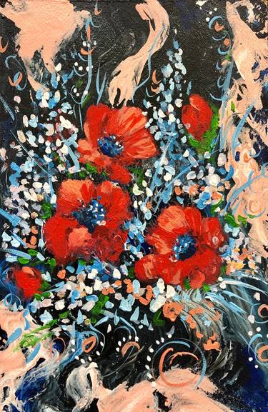 Print of Abstract Floral Paintings by Anda Bieza