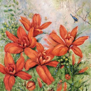 Original Realism Floral Paintings by Anda Bieza
