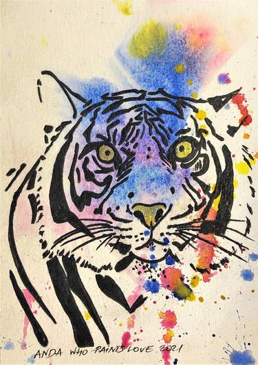Saatchi Art Artist Anda WhoPaintsLove; Paintings, “My tiger” #art