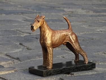Irish Terrier bronze statue thumb