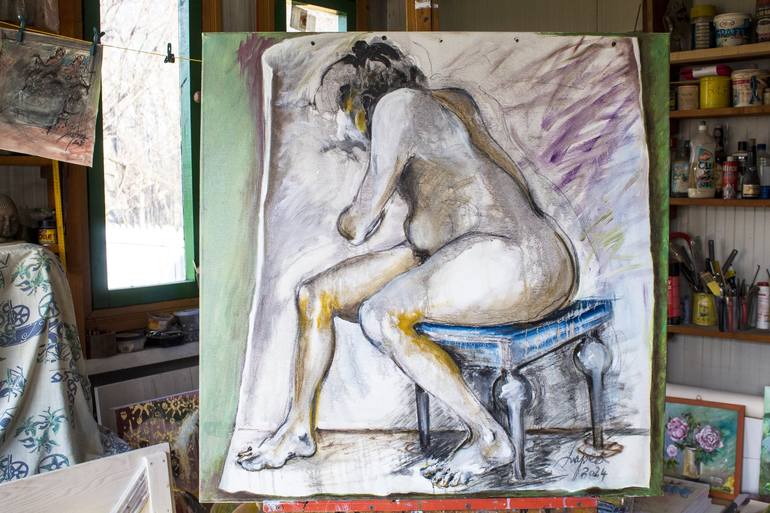 Original Nude Painting by Dorin Lupea