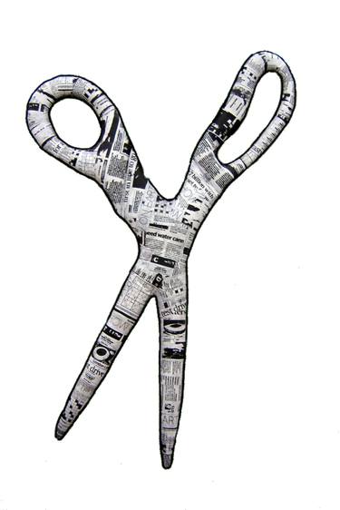 Paper Scissors A Soft Sculpture in Printed Newspaper thumb