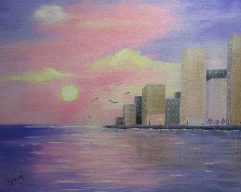 city by the sea art