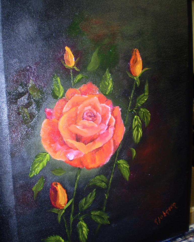 Original Realism Floral Painting by Karen Johnson