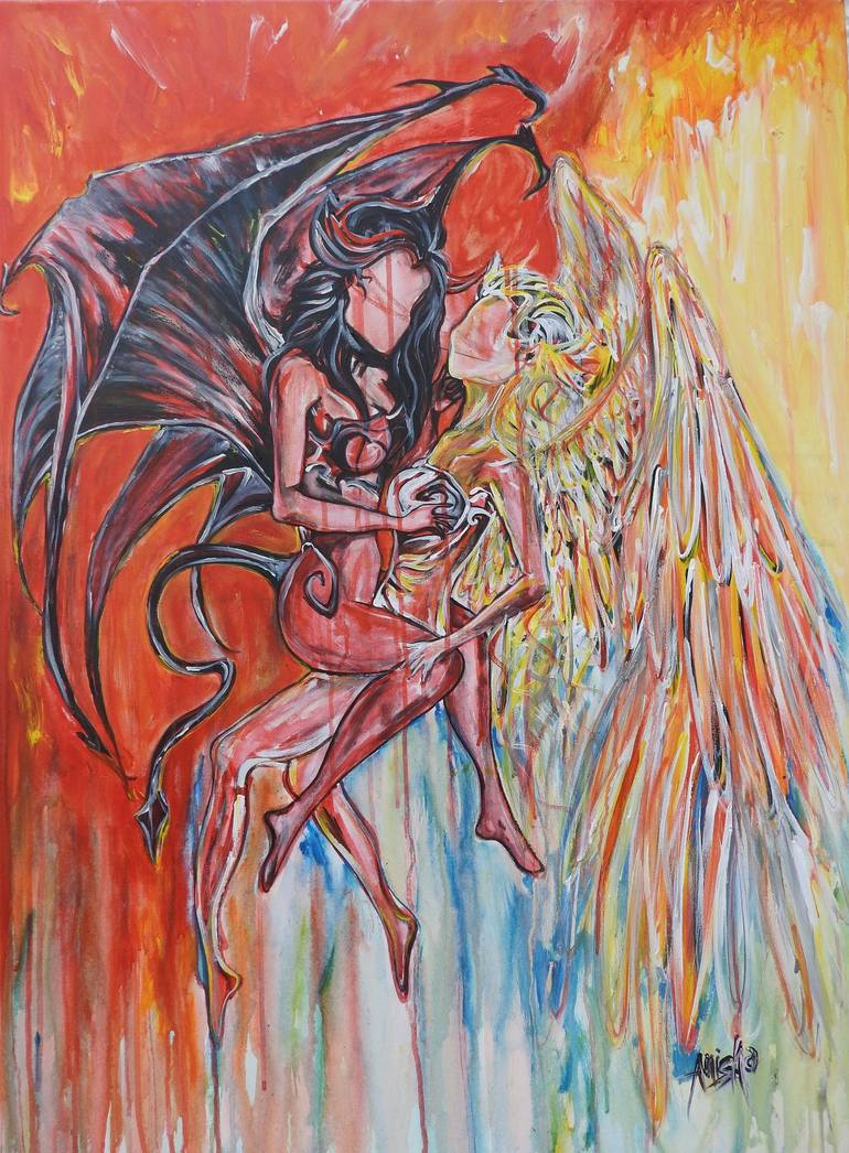 Devil S Angel Painting By Anisha Samani Saatchi Art