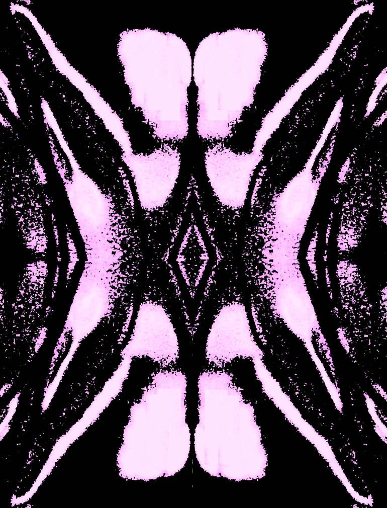 Original Geometric Photography by Ken Lerner | Abstract Art on Paper | Blue Glass w/ Pink and Black 3