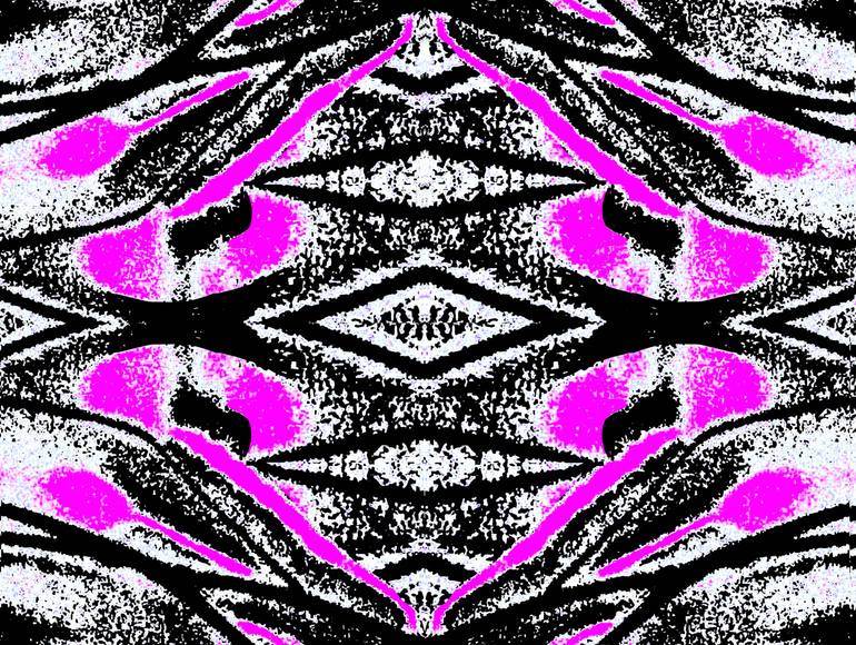 Original Geometric Photography by Ken Lerner | Abstract Art on Paper | Pink Glass w/ Black and White