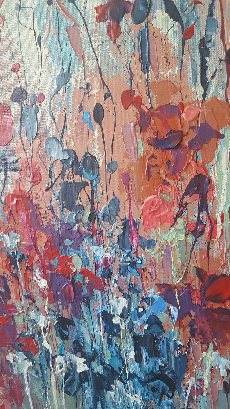 Original Abstract Floral Painting by Nika Winner