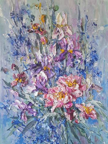 Original Abstract Expressionism Floral Paintings by Nika Winner