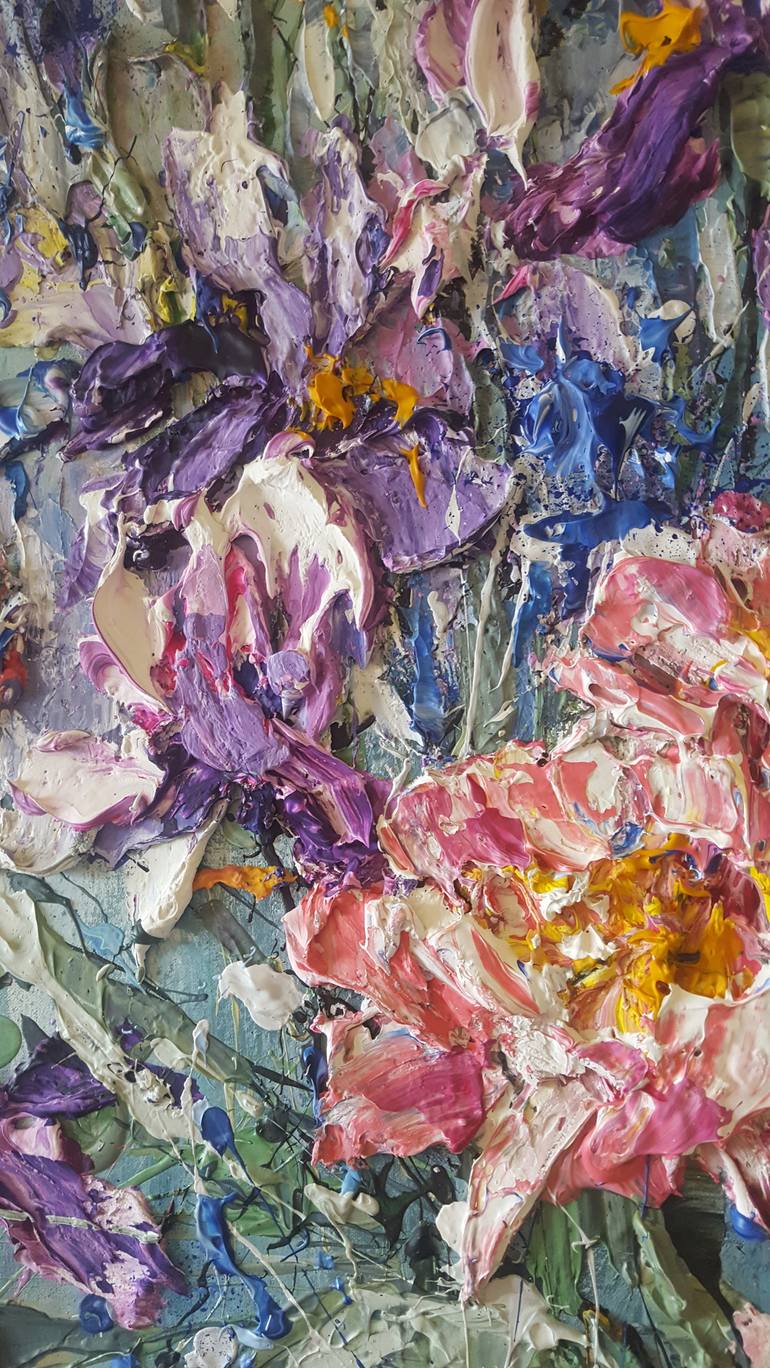 Original Abstract Expressionism Floral Painting by Nika Winner