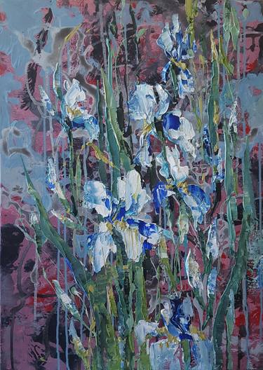 Original Abstract Expressionism Floral Paintings by Nika Winner