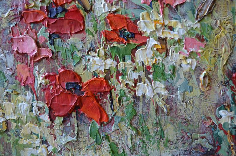 Original Abstract Expressionism Floral Painting by Nika Winner