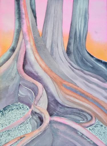 Original Abstract Tree Paintings by Lyn Graybill
