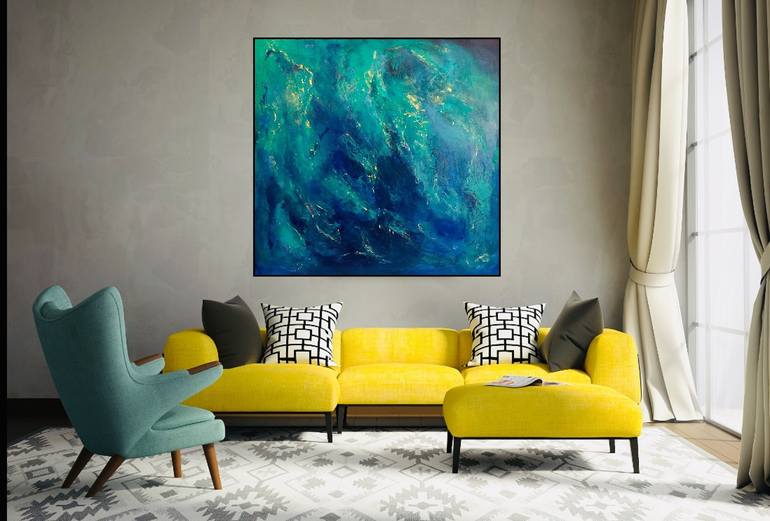 Original Abstract Aerial Painting by Julia Cassia Art