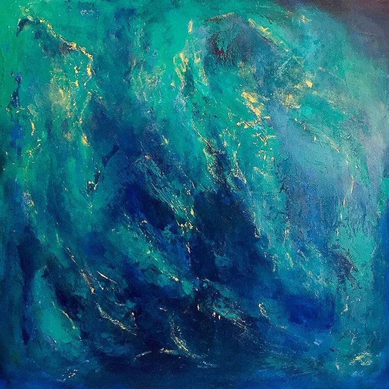 Original Abstract Aerial Painting by Julia Cassia Art