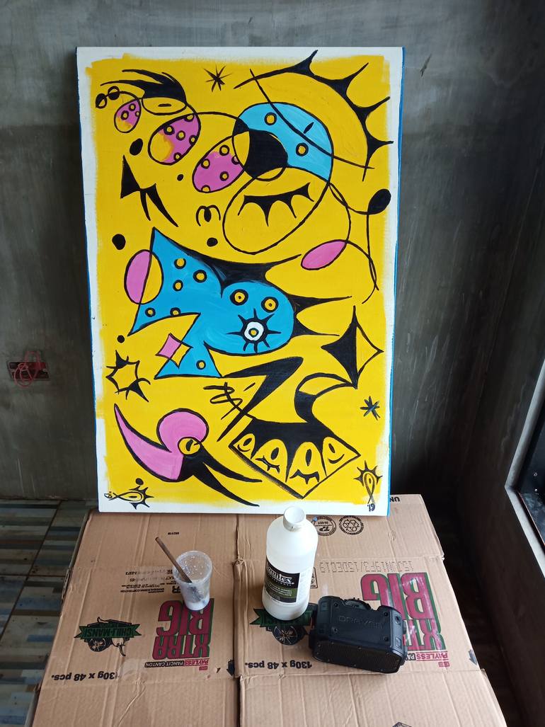 Original Figurative Abstract Painting by Drunken Miro