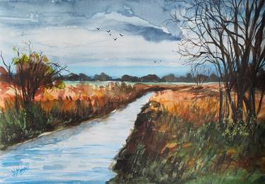 Autumn Landscape by the stream thumb