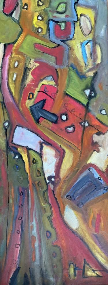 Original Abstract Transportation Paintings by Rosemary Lawrey